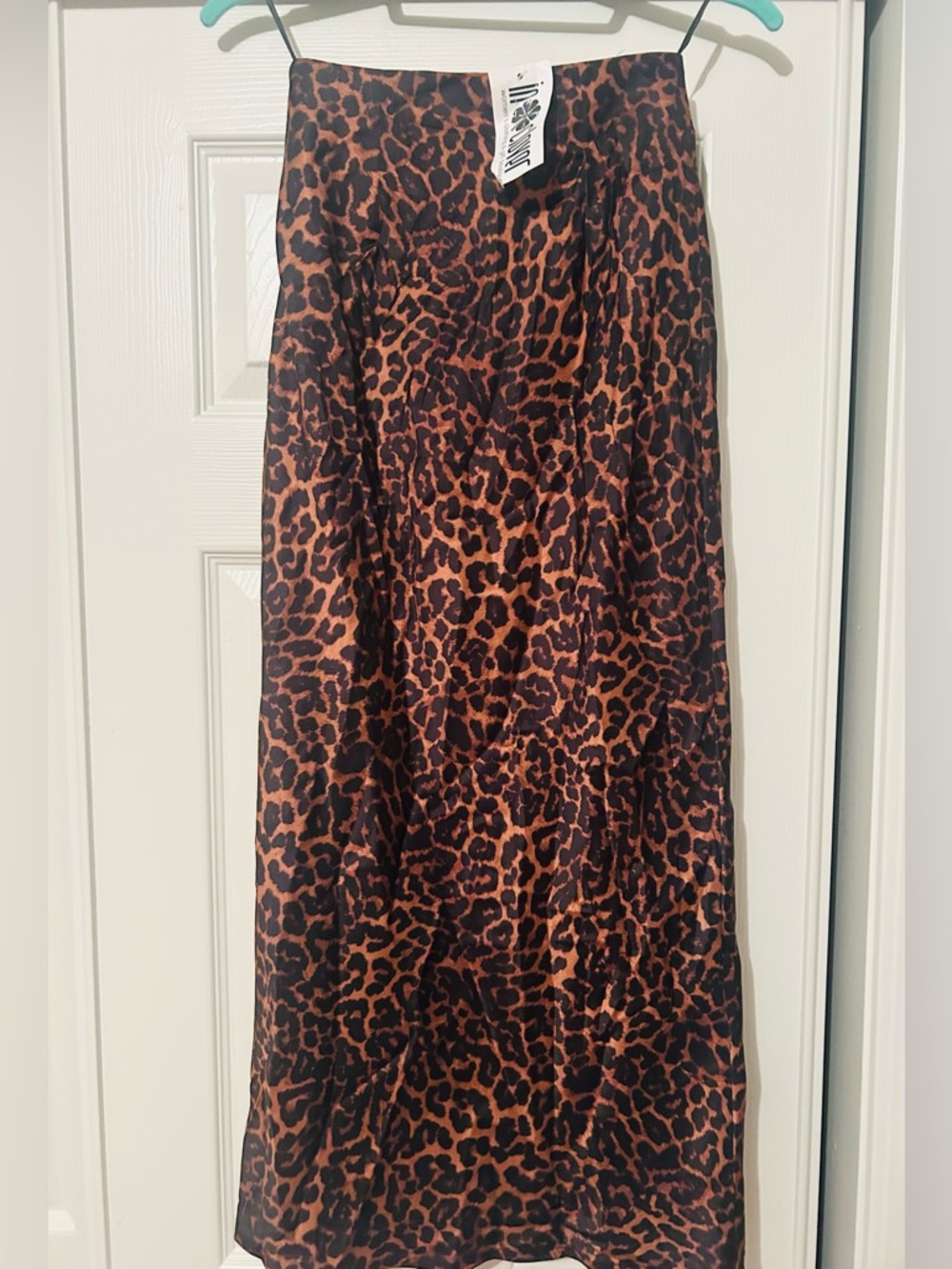 Greylin Leopard Print Maxi Slip Skirt - Black & Brown